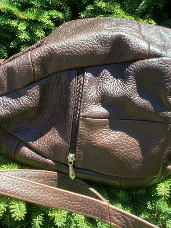Vintage Thick Distressed Pebbled Leather Multi Compartment Backpack Handbag? main image 8